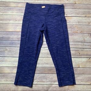 Lucy Space Blue Pocket Capri Leggings Sz M